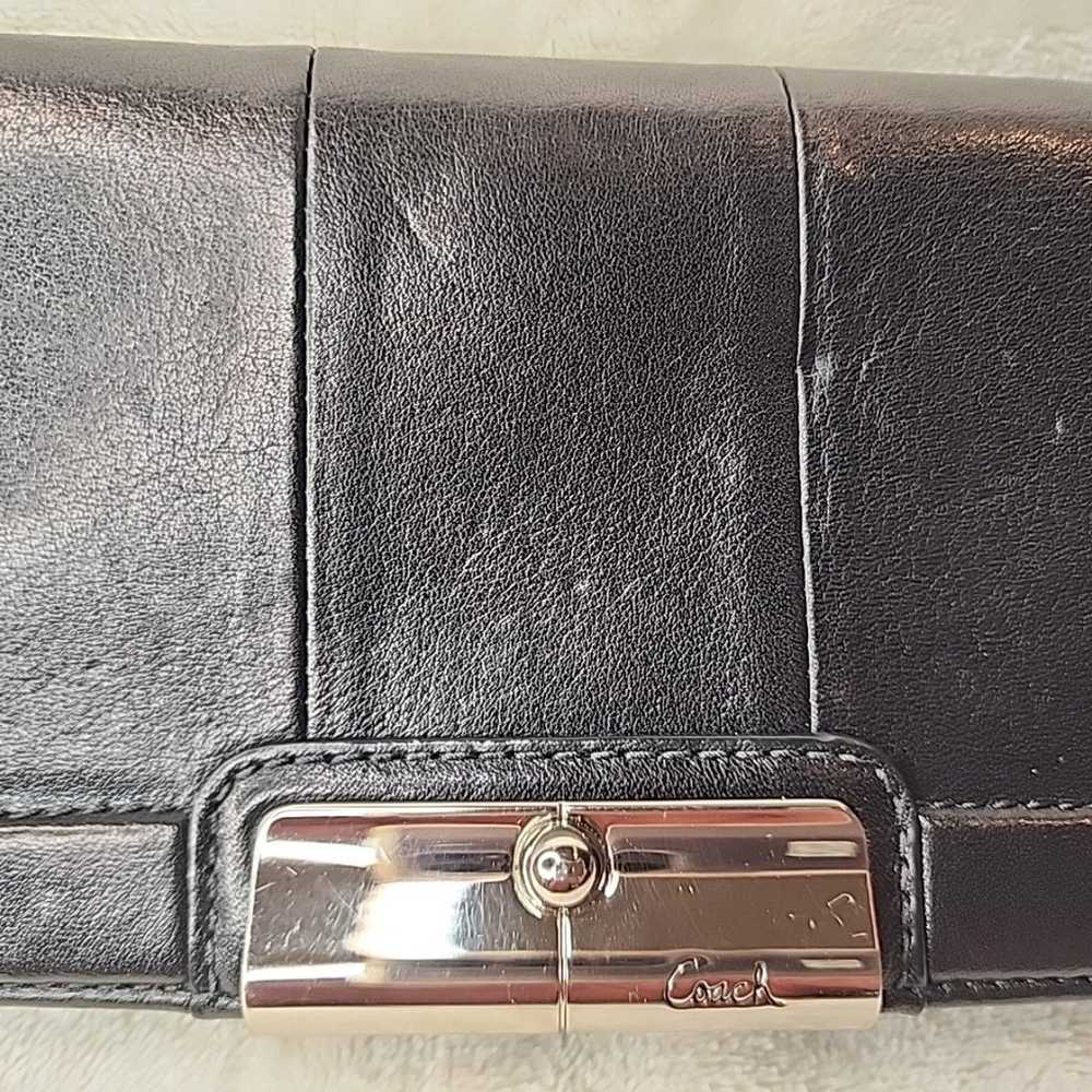 Vintage Coach Kristin Black Billfold Leather Wall… - image 3