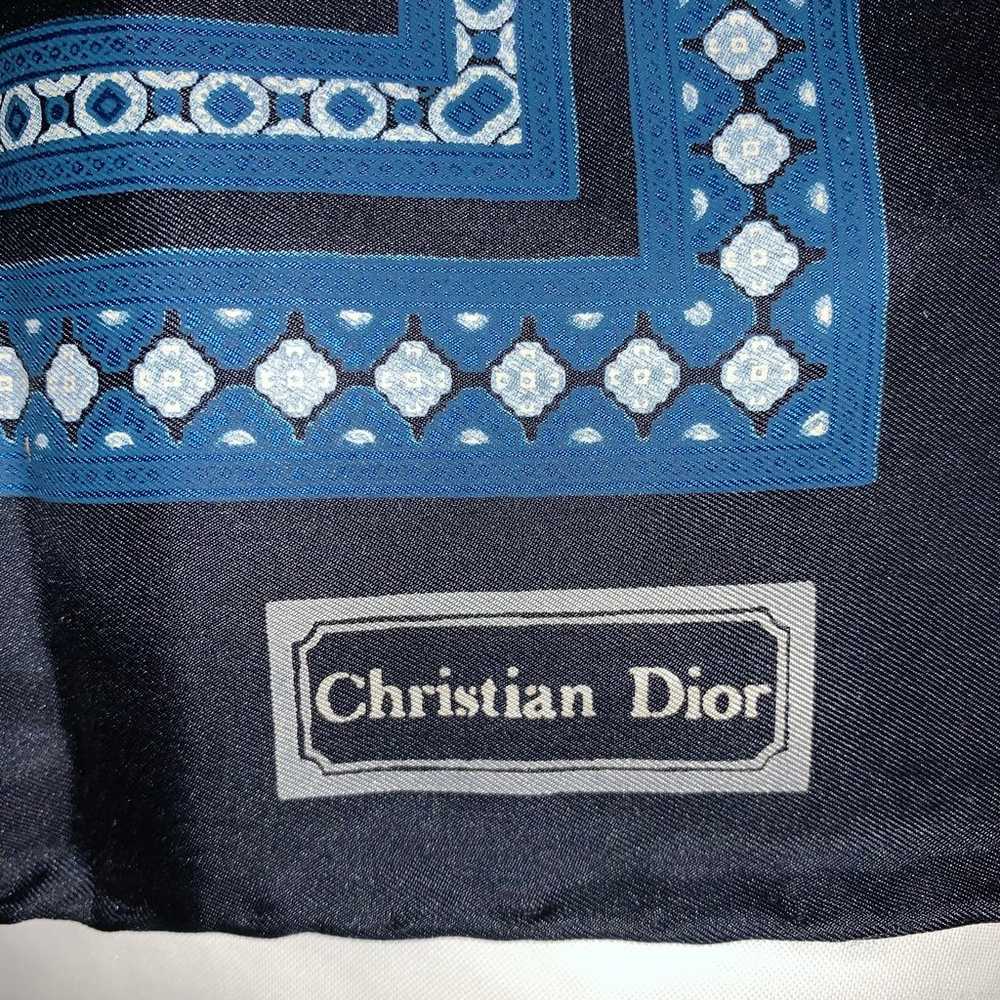 CHRISTIAN DIOR navy SILK gavroche style SCARF - image 3