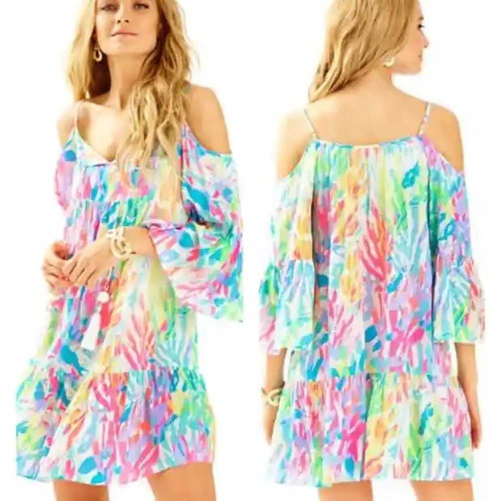 Lilly Pulitzer Alanna Off The Shoulder Dress in M… - image 1