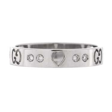 GUCCI Icon 10 Diamonds Heart Band Ring