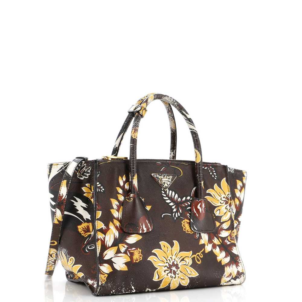 PRADA Double Zip Lux Tote Printed Saffiano Leathe… - image 2