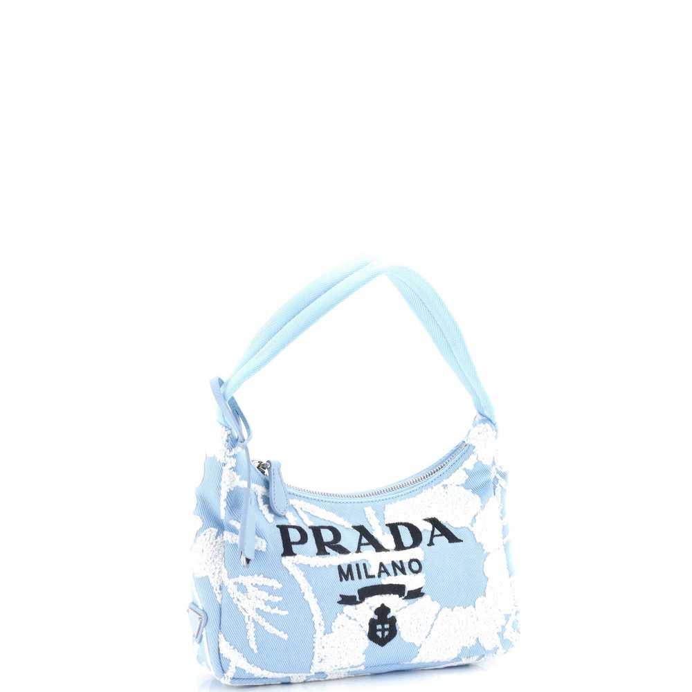 PRADA Re-Edition 2000 Hobo Embroidered Canvas Mini - image 2