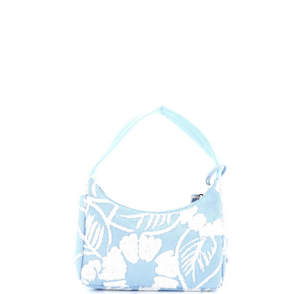 PRADA Re-Edition 2000 Hobo Embroidered Canvas Mini - image 3