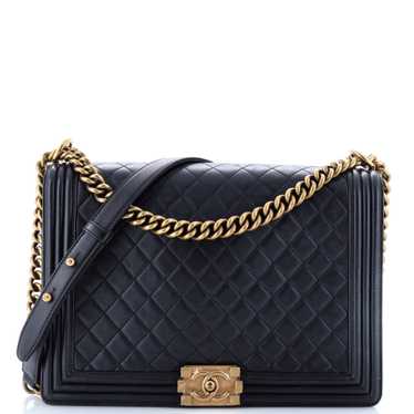 CHANEL Boy Flap Bag Quilted Lambskin Large