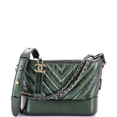 CHANEL Gabrielle Hobo Chevron Metallic Aged Calfsk