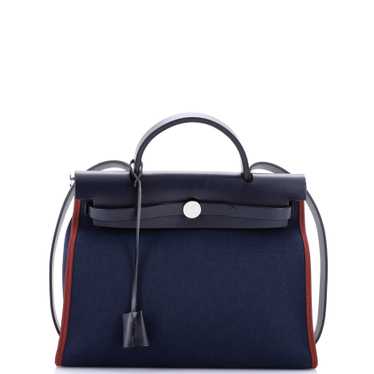 Hermes Herbag Zip Leather and Toile 31 - image 1