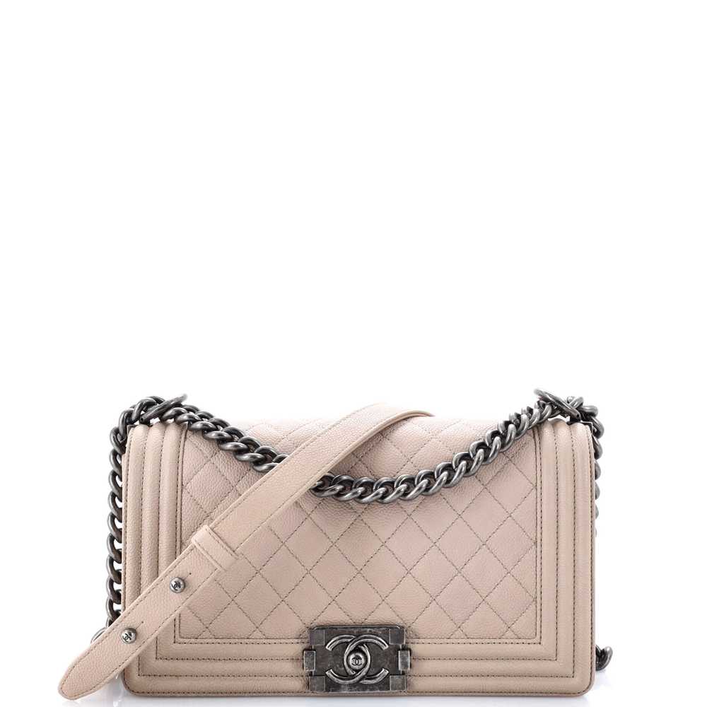 CHANEL Boy Flap Bag Quilted Caviar Old Medium - image 1