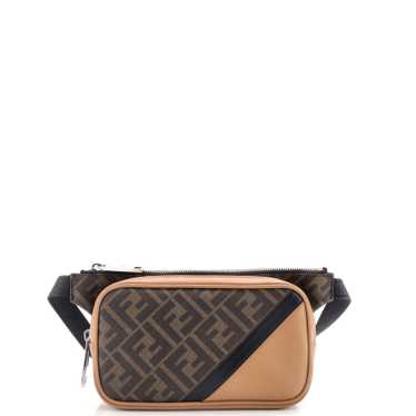 FENDI Front Pouch Waist Bag Zucca Coated Canvas a… - image 1