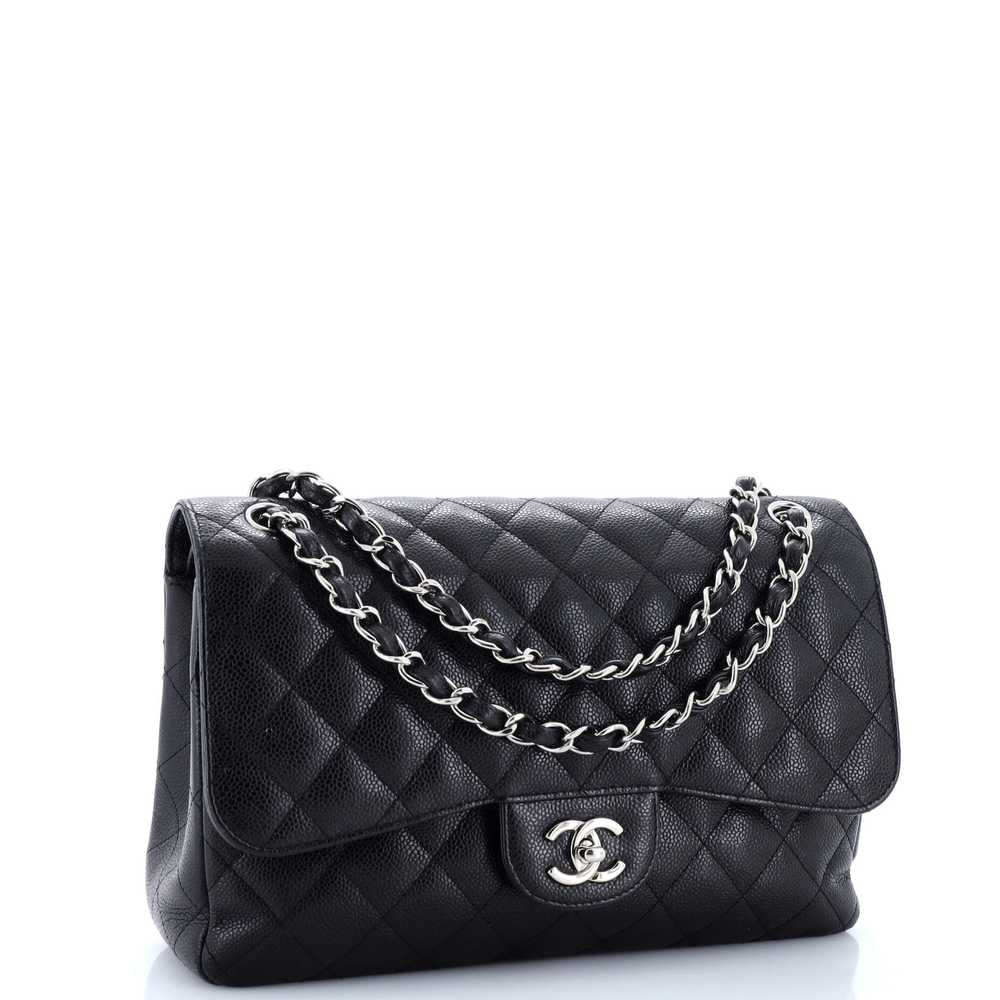 CHANEL Classic Double Flap Bag Quilted Caviar Jum… - image 2