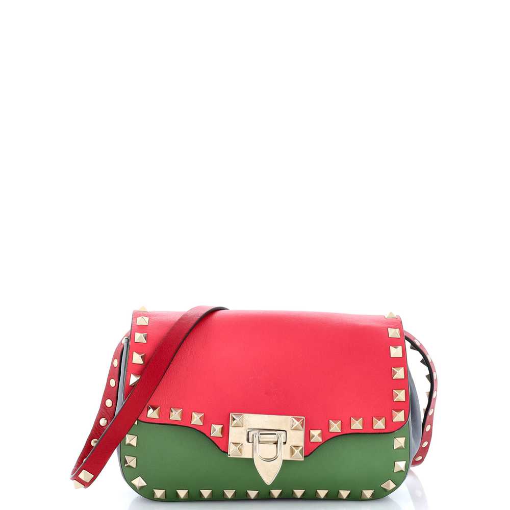 VALENTINO GARAVANI Rockstud Flip Lock Flap Bag Le… - image 1