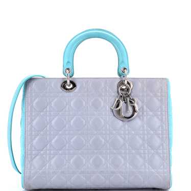 Christian Dior Bicolor Lady Dior Bag Cannage Quil… - image 1