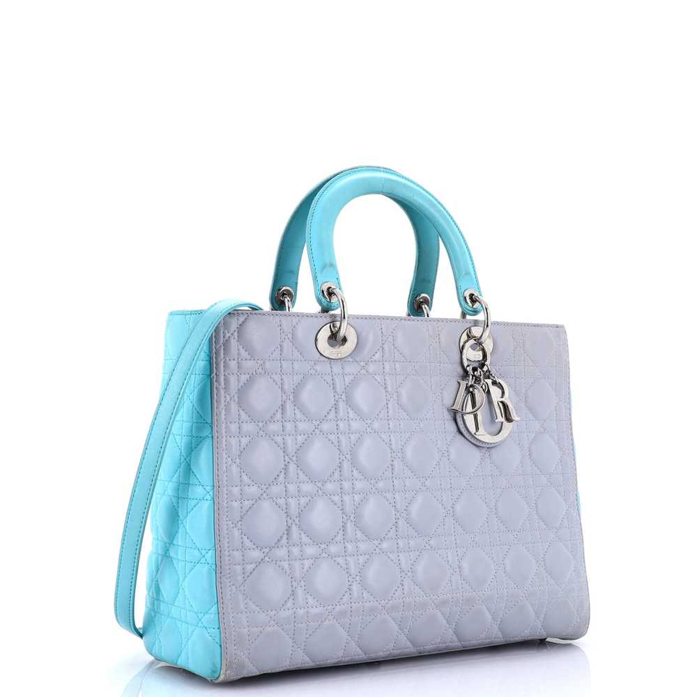 Christian Dior Bicolor Lady Dior Bag Cannage Quil… - image 2