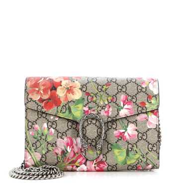 GUCCI Dionysus Chain Wallet Blooms Print GG Coated