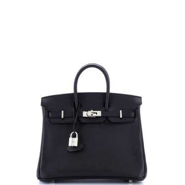 Hermes Birkin Handbag Noir Epsom with Palladium Ha