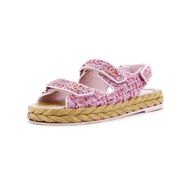 CHANEL Women's Velcro Dad Sandals Tweed