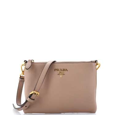 PRADA Double Zip Crossbody Bag Vitello Phenix Sma… - image 1