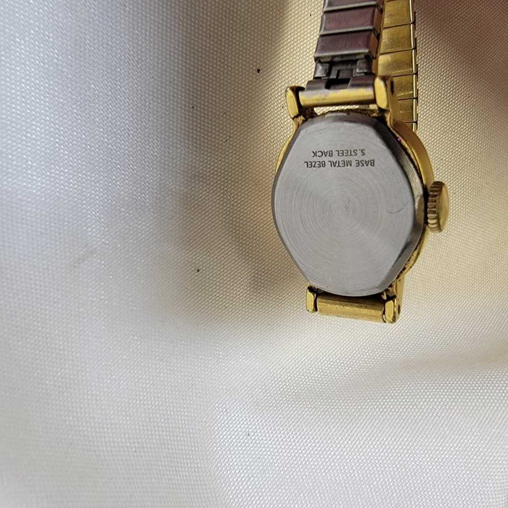 Vintage Timex Watch Women Silver Tone Stretch Ban… - image 2