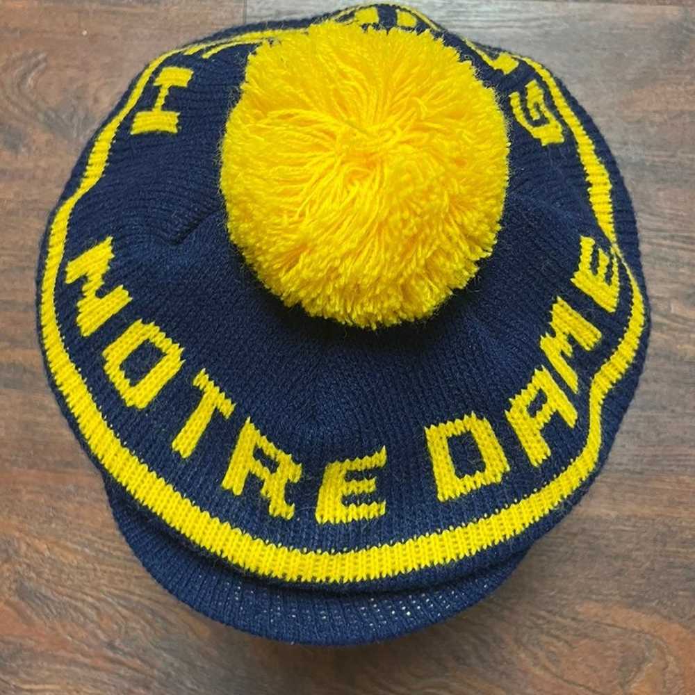 Notre Dame University Vintage Cap Hat With Pom Ra… - image 1