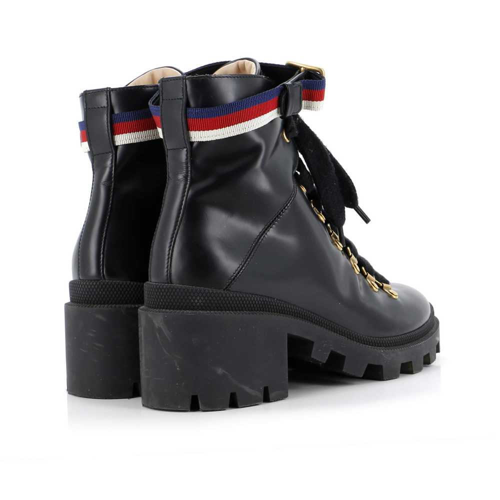 GUCCI Women's Heeled Lace Up Combat Ankle Boots L… - image 3