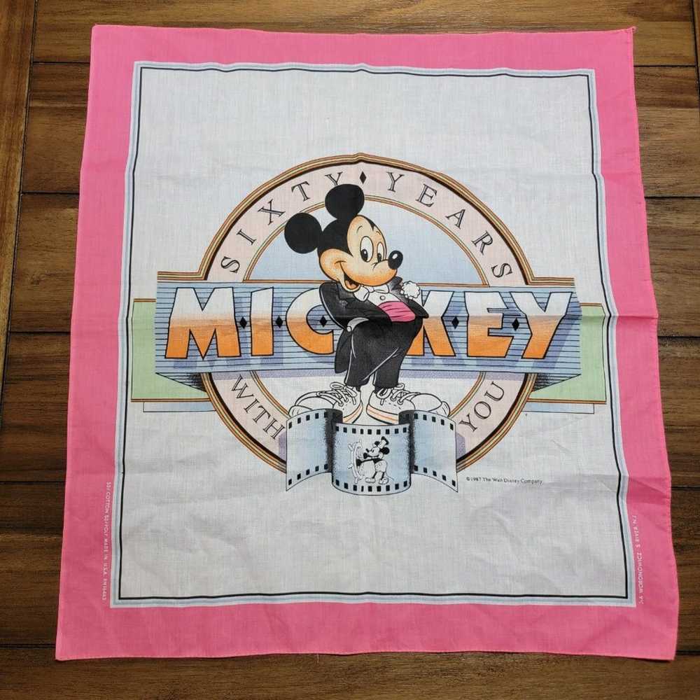 VINTAGE Disney Mickey Handkerchief "Sixty Years W… - image 1