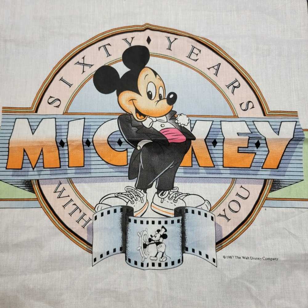 VINTAGE Disney Mickey Handkerchief "Sixty Years W… - image 2