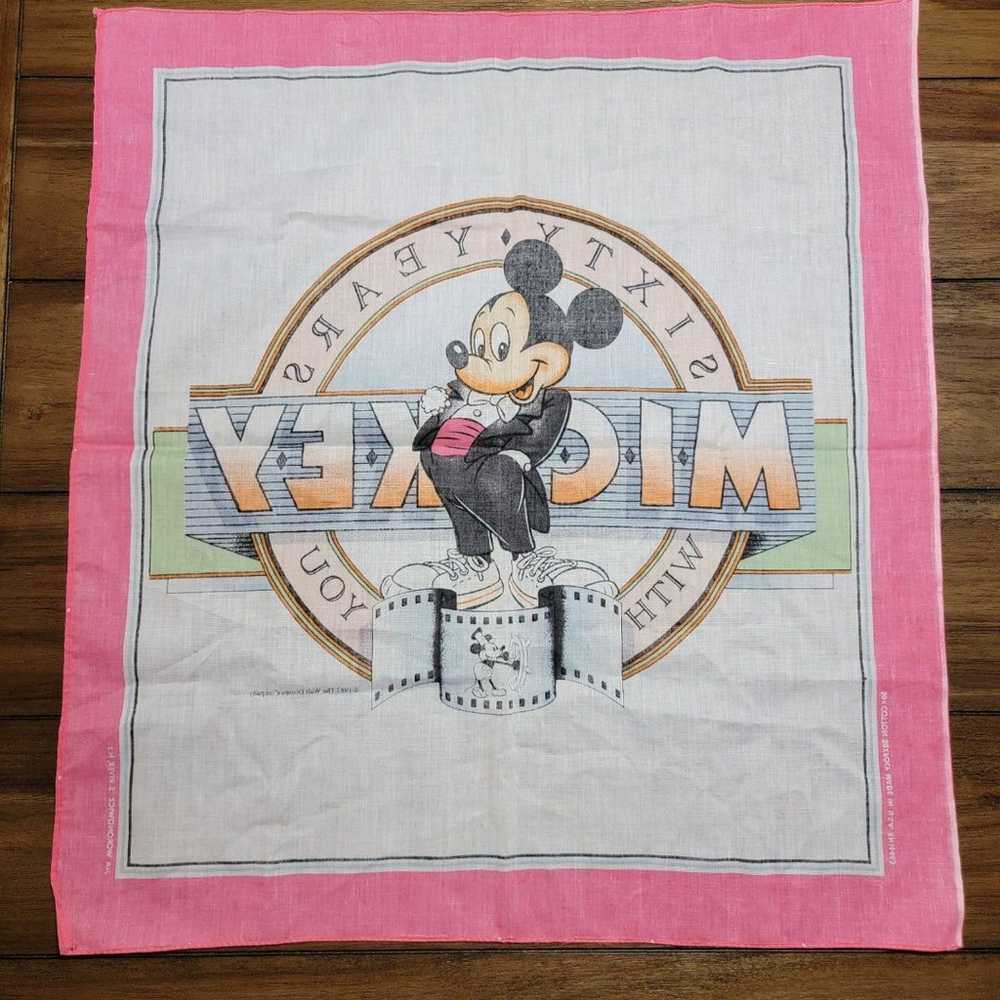 VINTAGE Disney Mickey Handkerchief "Sixty Years W… - image 5