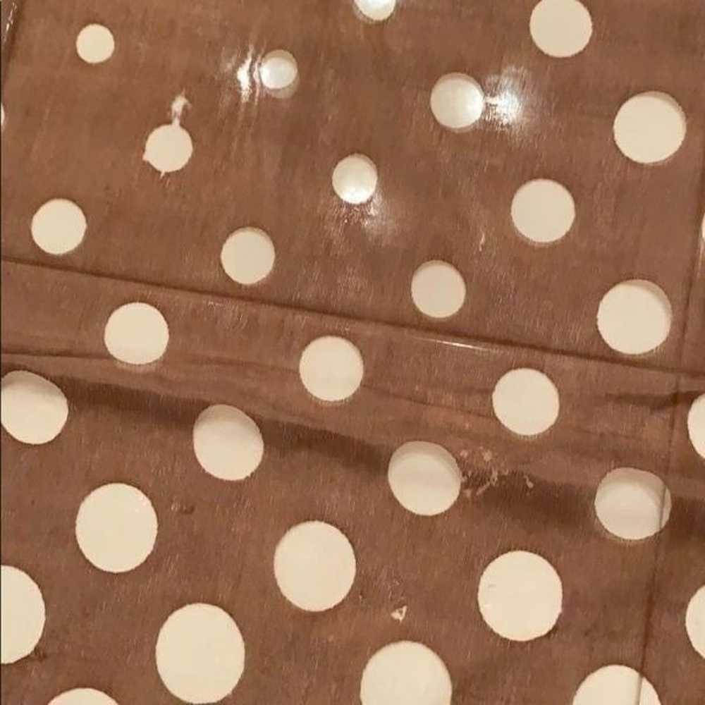 Vtg brown chiffon scarf with polka dots - image 8