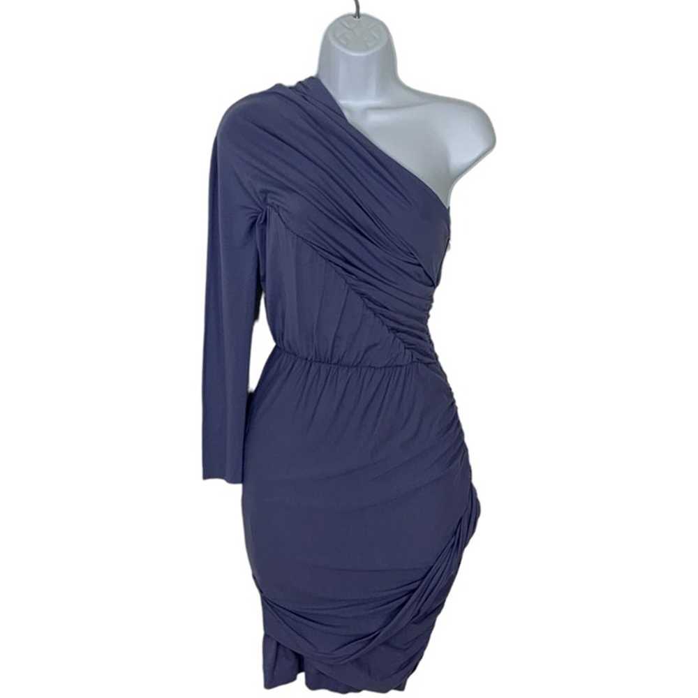 Intermix Carven Dress 36 Blue One Shoulder Mini B… - image 1