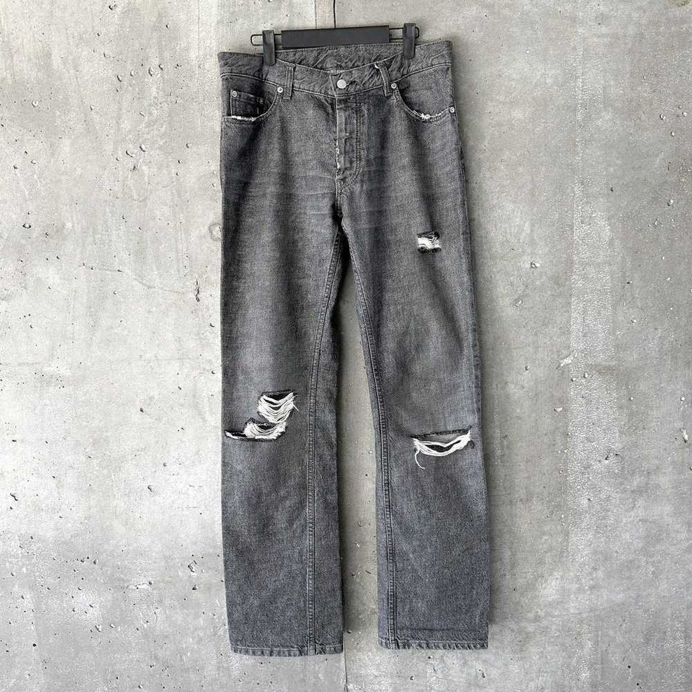 Helmut Lang × Vintage AW1998 Dark Wash Blowout De… - image 1