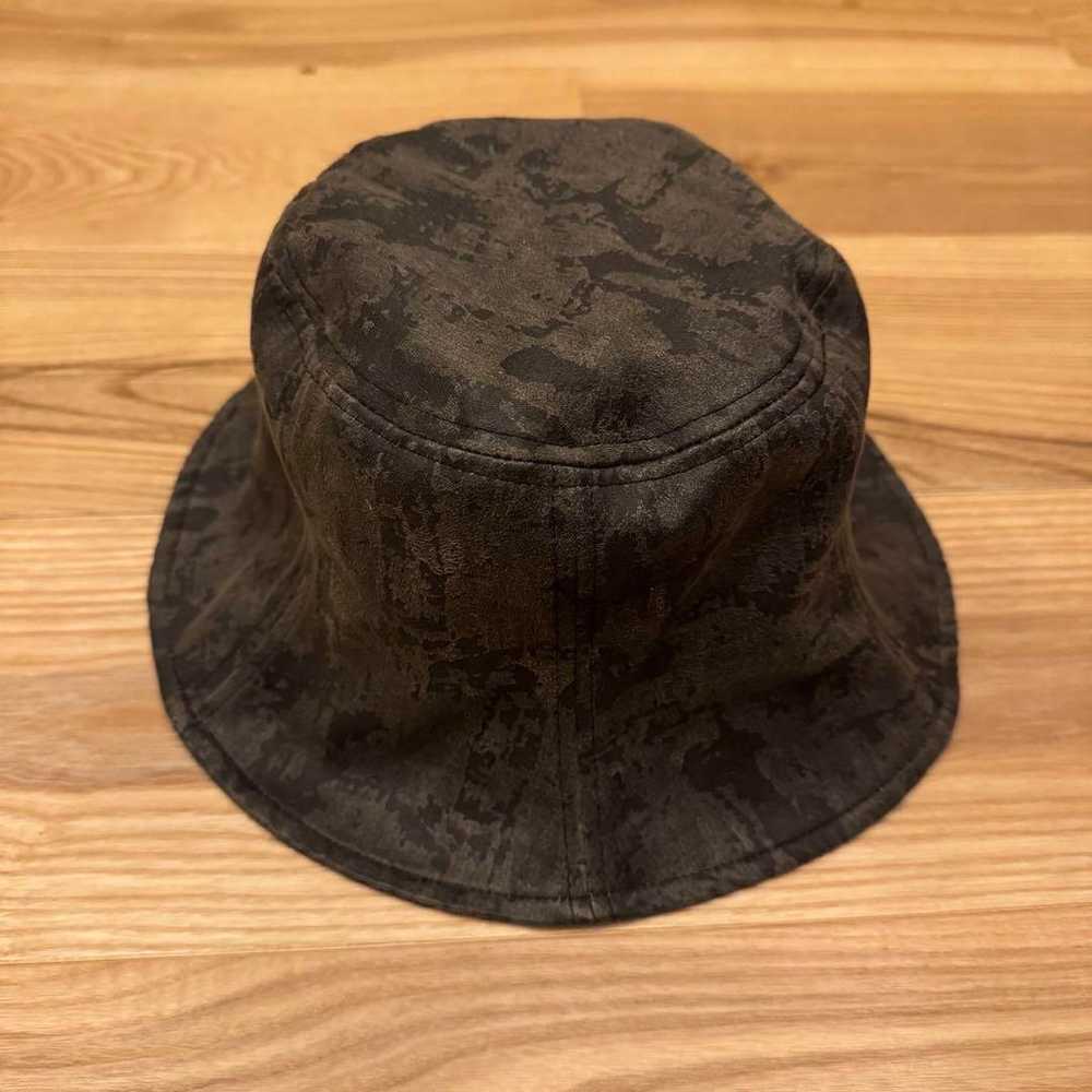 EMODA Vegan Leather Bucket Hat Black Gray - image 3