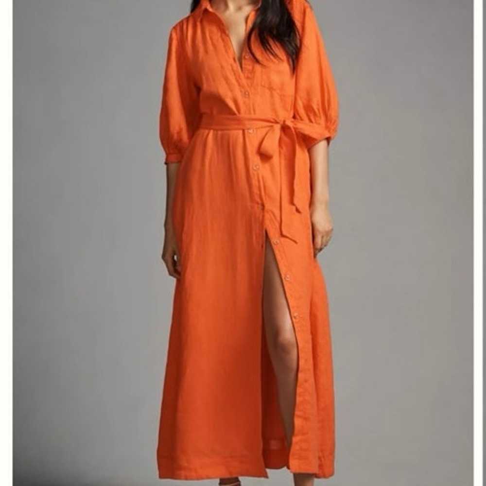 The Mona Tie-Waist Shirt Dress by Maeve: Linen Ed… - image 1