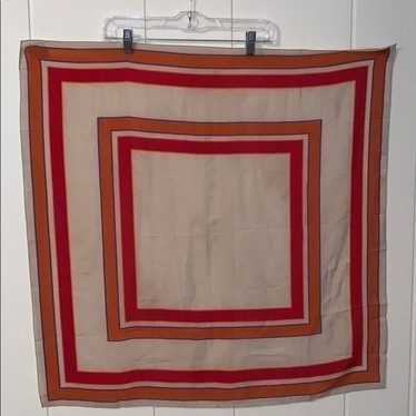 Vtg Liz Claiborne red & orange scarf