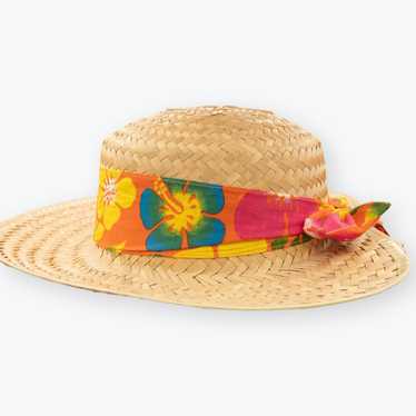 Vintage FLORAL DREAM Raffia Womens Sun hat