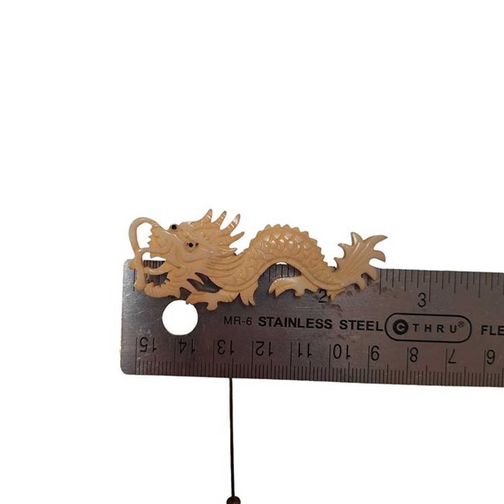 Vintage 1960s Hand Made Dragon Hat Pin - image 5