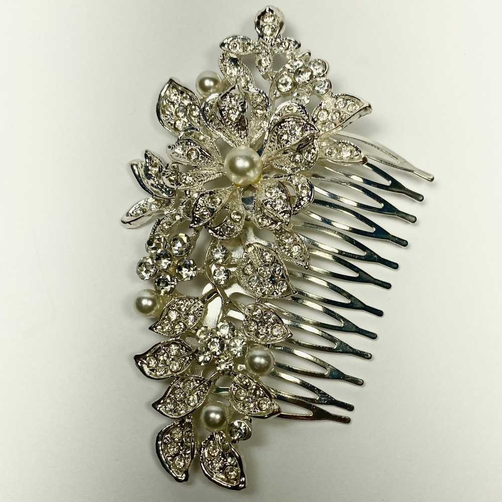 Crystal Pearl Wedding Bridal Hair Comb - image 4