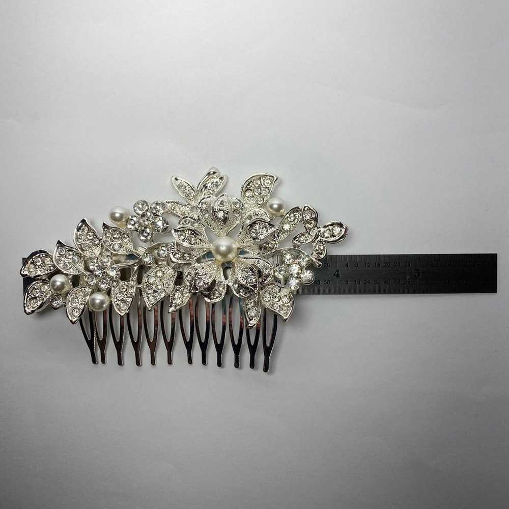 Crystal Pearl Wedding Bridal Hair Comb - image 5