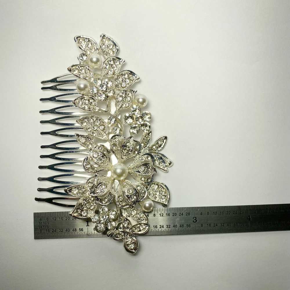 Crystal Pearl Wedding Bridal Hair Comb - image 6