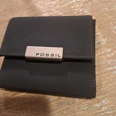 Vintage Fossil Black Textile Wallet /Cardholder Un