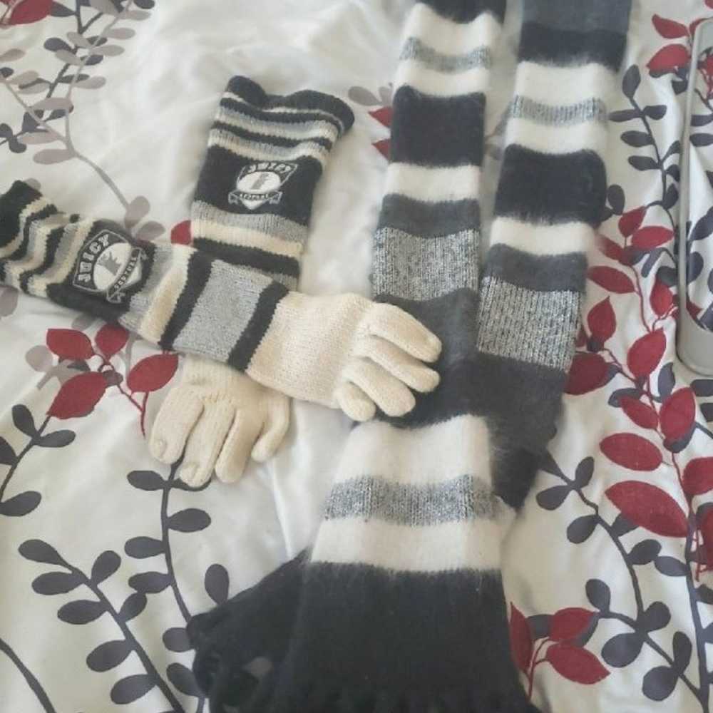 Juicy Couture cashmere long gloves and scarf set - image 1