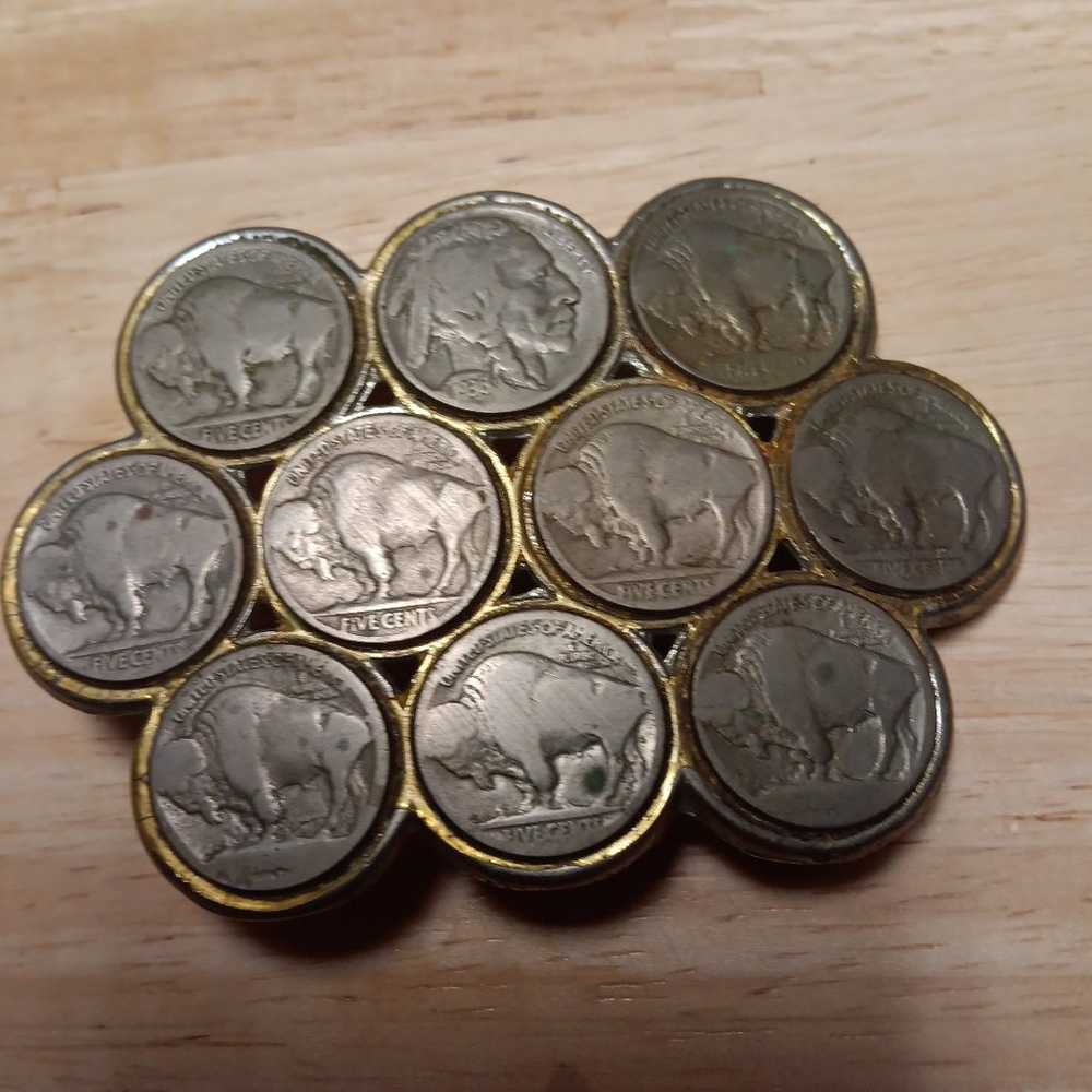 VINTAGE BUFFALO NICKEL  BELT BUCKLE - image 1