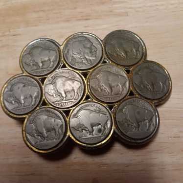 VINTAGE BUFFALO NICKEL  BELT BUCKLE - image 1