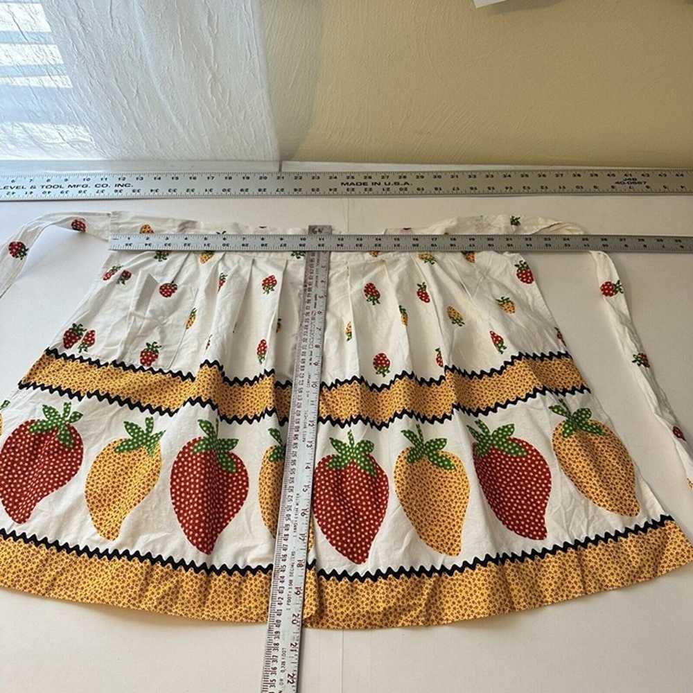 Womens Vintage Kitchen Apron Red Strawberry Tie B… - image 8