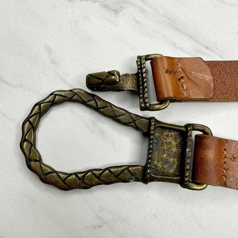 Chico's Vintage Brown Italian Leather Hook Buckle… - image 10