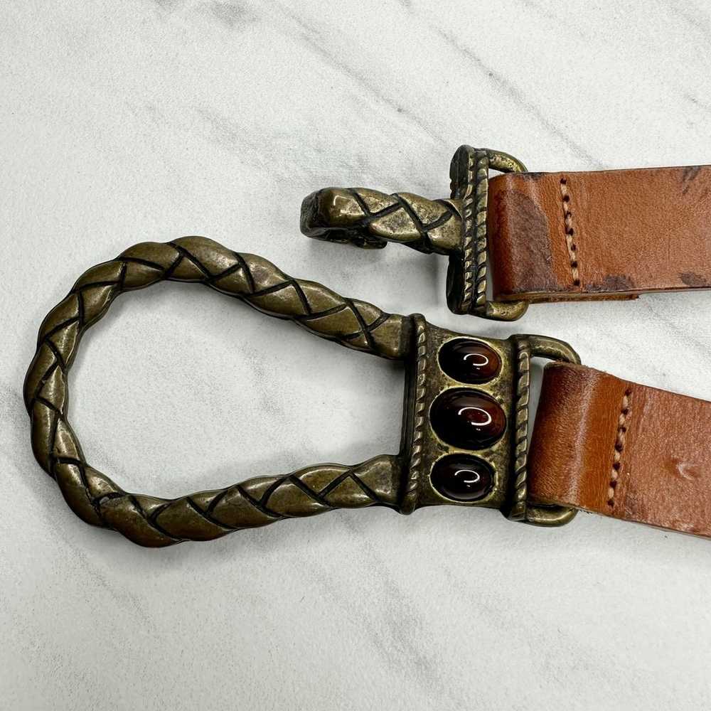 Chico's Vintage Brown Italian Leather Hook Buckle… - image 5