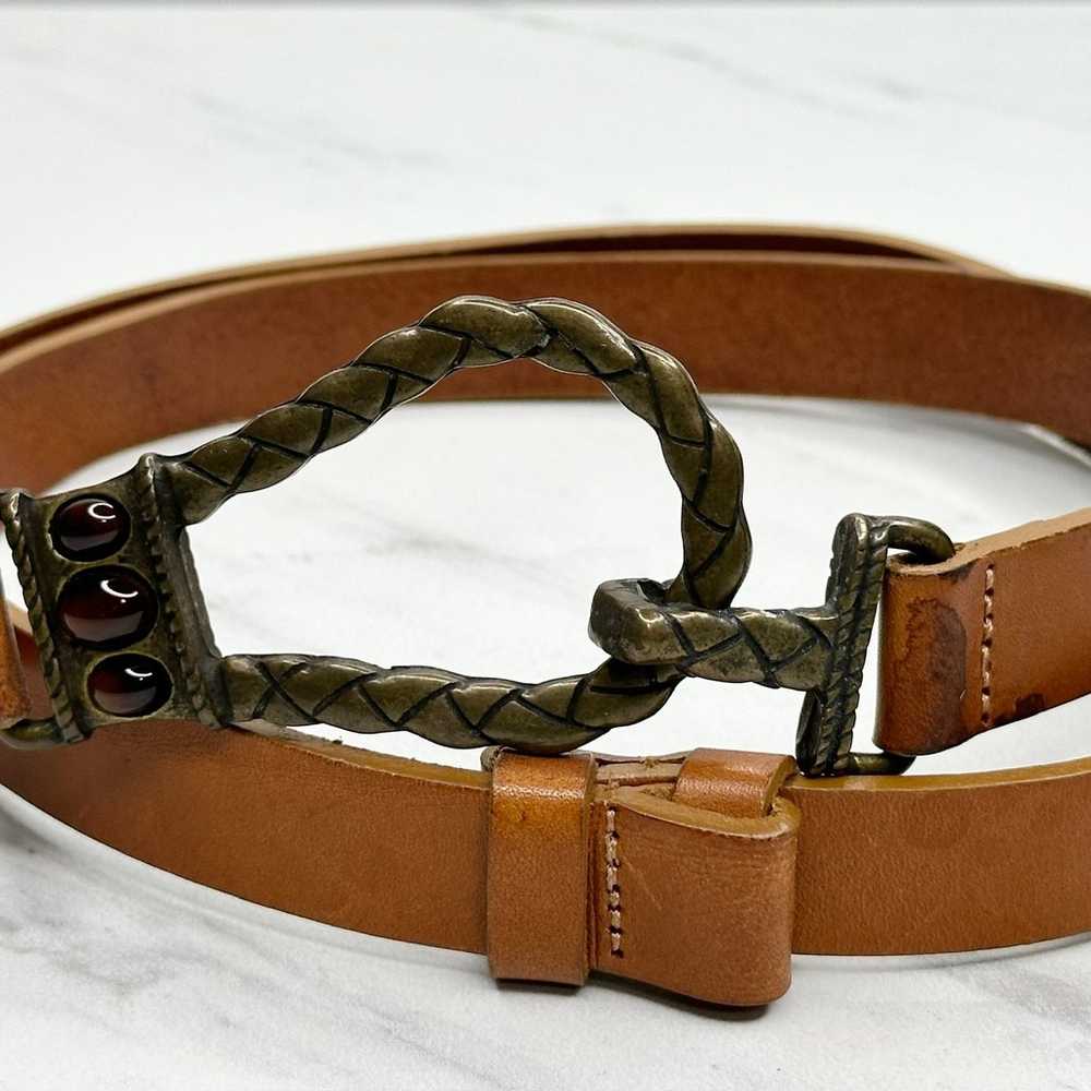 Chico's Vintage Brown Italian Leather Hook Buckle… - image 9