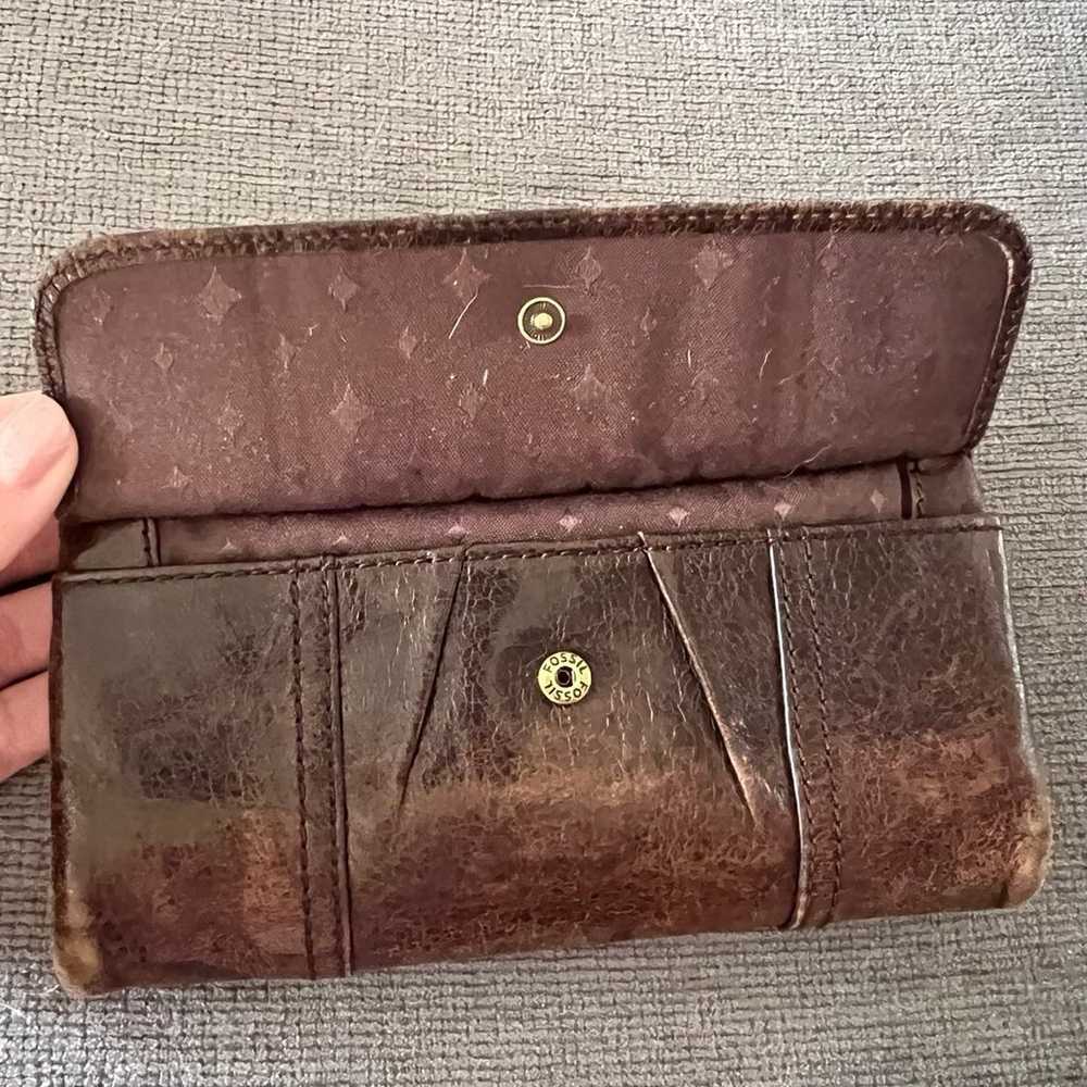 Vintage Fossil Emory brown wallet - image 2