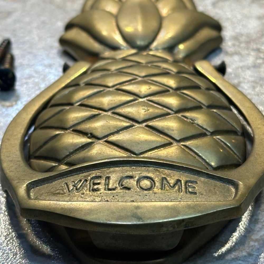 Vintage Solid Brass Pineapple Door Knocker - image 5