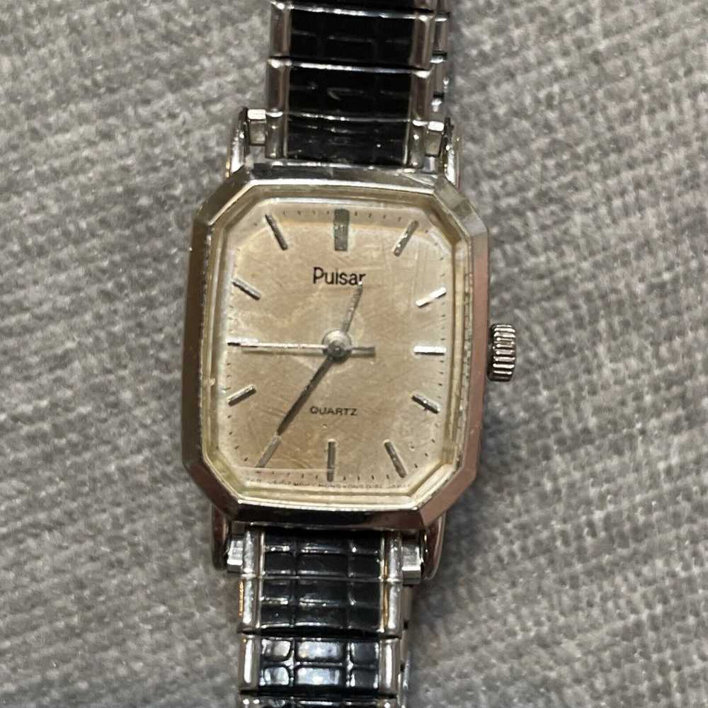 Vintage Ladies Pulsar Y481-5180 Silver Tone Quart… - image 2