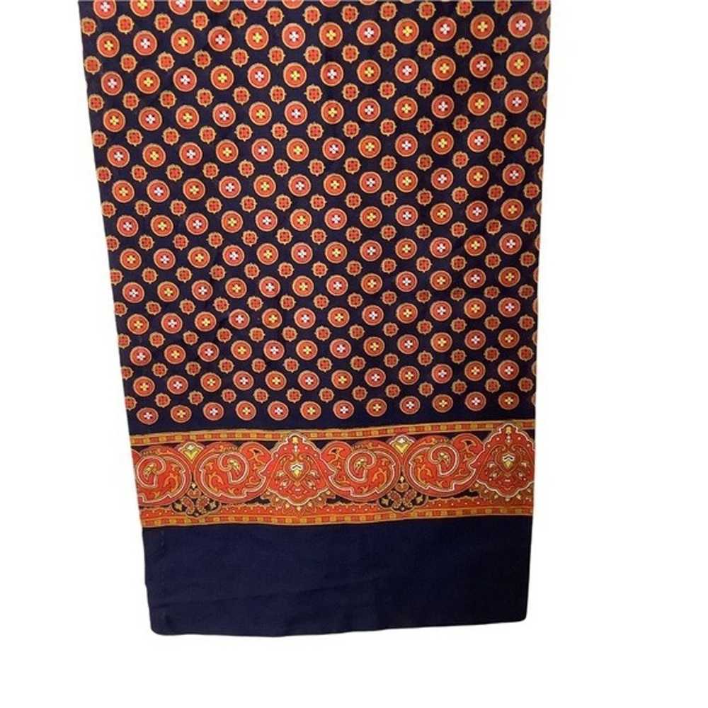 Vintage 70s 80s Blue/Orange Tapestry Print Lightw… - image 4