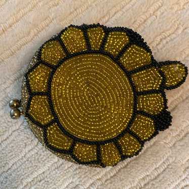 vintage hand made beaded coin purse